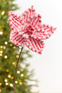 20" x 11" Red & White Poinsettia Stem
