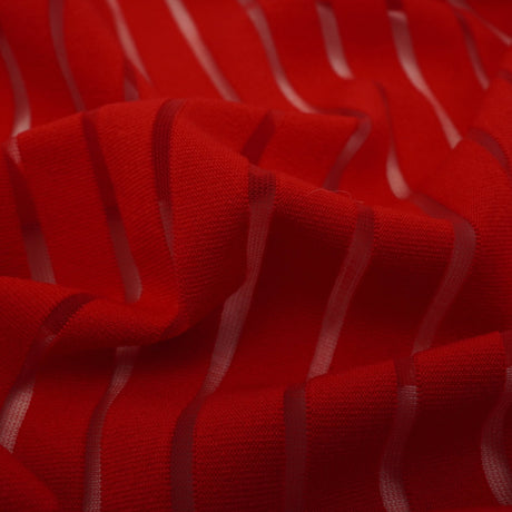Striped Stretch Mesh Fabric - Striped Mesh, 57" Width, 4-Way Stretch (1 Yard)