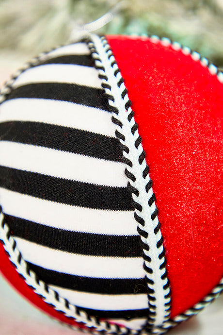 6" Stripe Ball Ornament