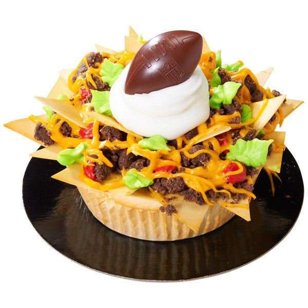 NFL Brown Football with Shield Cupcake Rings set of 12