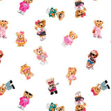 Printed Spandex Teddy Bear Fabric White or Black