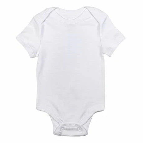 Lucky Friends 701 100 Percent Cotton Baby Onesie Fabric - White, Short Sleeves, Snap Buttons (5 Sizes)