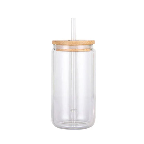 16Oz Clear Glass Tumbler Glass Fabric - Clear, Double Wall Insulated, 16 Oz (1 Unit)