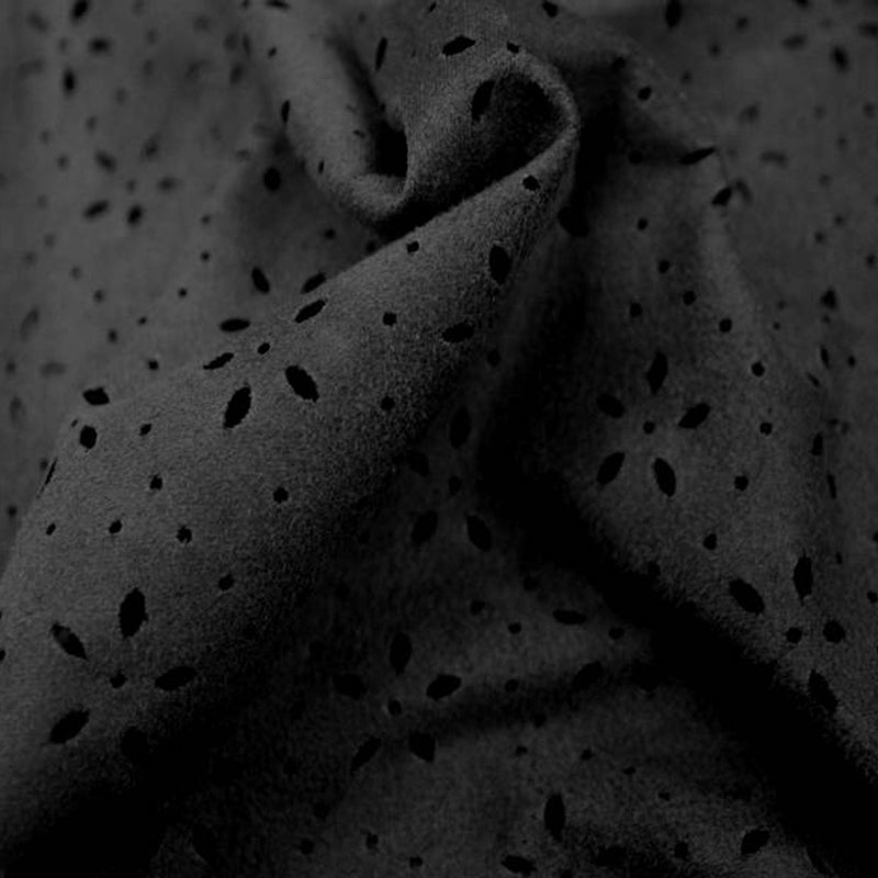 1 Yard Black Suede Knit Punching Fabric 58/60" Wide Soft Lightweight Polyester