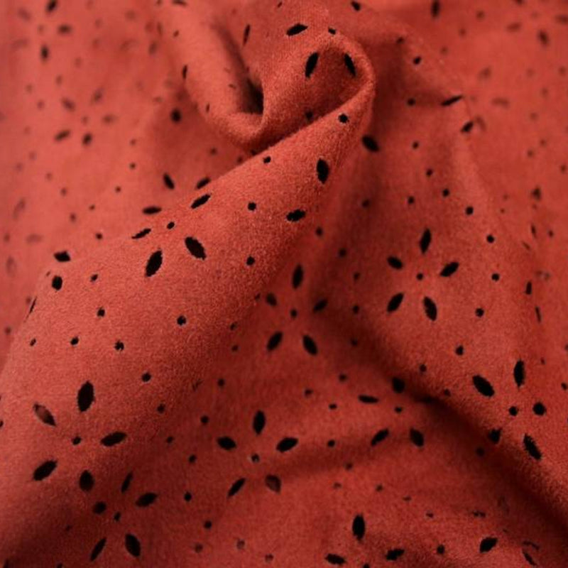 1 Yard Rust Suede Knit Punching Fabric 58/60" Wide Lightweight Polyester for Apparel