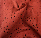 Suede Knit Punching 100 Percent Polyester Fabric - Solid Rust, 58/60" Width