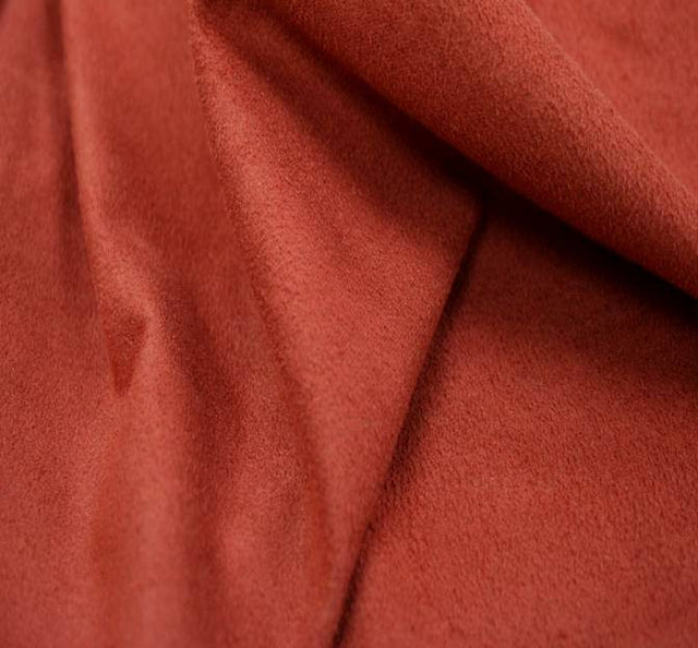 Suede Knit Solid Rust Polyester Fabric - Rust, Solid, 58/60" Width (1 Yard)