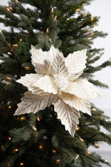 22” x 13" Champagne Metallic Poinsettia Stem