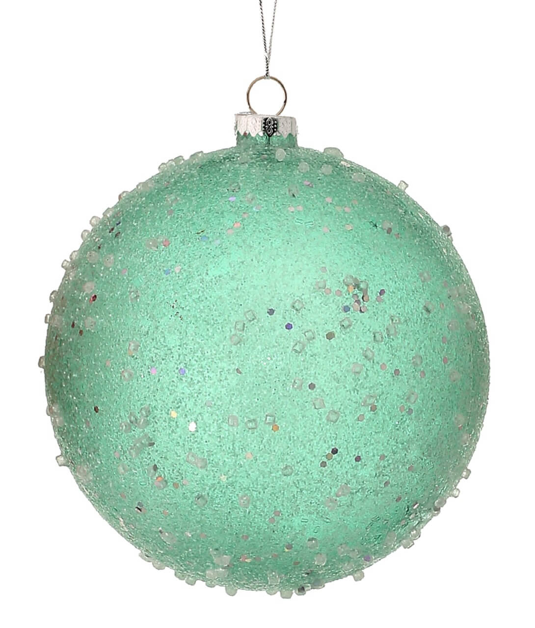 15cm Ice Sugared Gumdrop Ball Ornament Mint Green