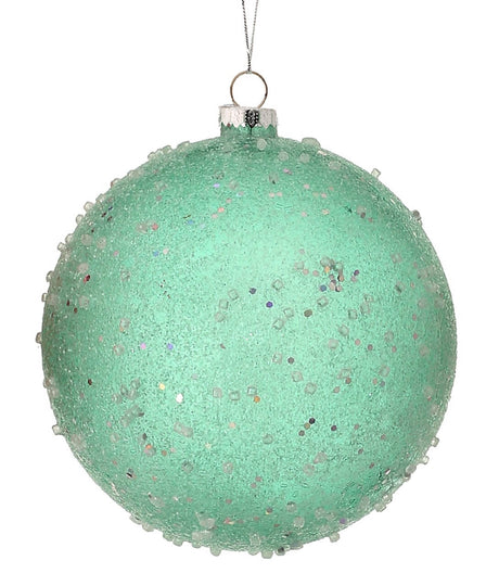 15cm Ice Sugared Gumdrop Ball Ornament Mint Green
