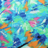 Sunset At The Beach Nylon Spandex Fabric - Assorted Colors, Tropical Palm Tree Print, 58/60" Width (1 Yard)