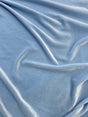 Baby Blue Polyester Spandex Stretch Velvet Fabric - Baby Blue, Solid, 58"-60" Width (1 Yard)