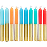Wilton Blue, Orange and Red Gold-Dipped Birthday Candles, 10-Count