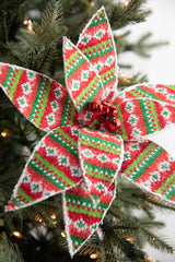 22 Inch Patterned Poinsettia Stem
