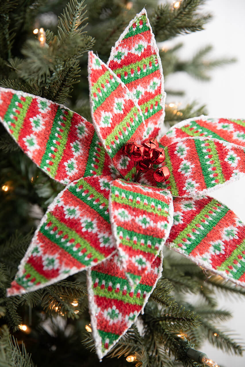 22” x 12" Patterned Poinsettia Stem