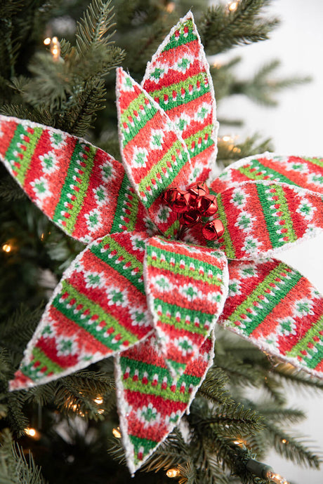 22” x 12" Patterned Poinsettia Stem