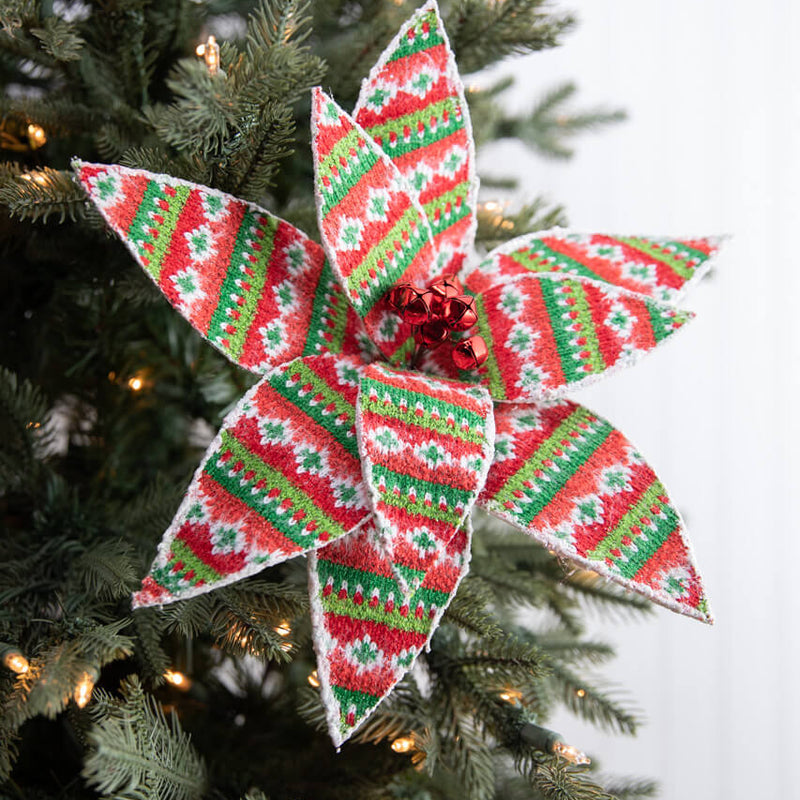 22” x 12" Patterned Poinsettia Stem