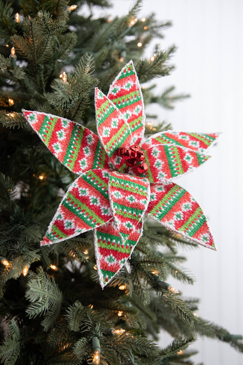 22” x 12" Patterned Poinsettia Stem