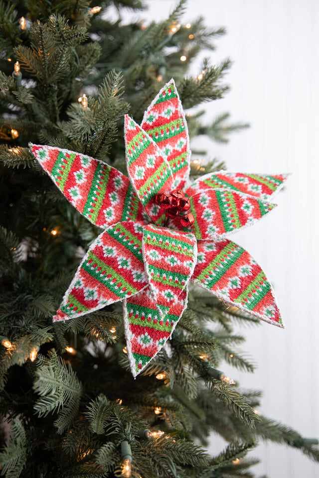 22” x 12" Patterned Poinsettia Stem