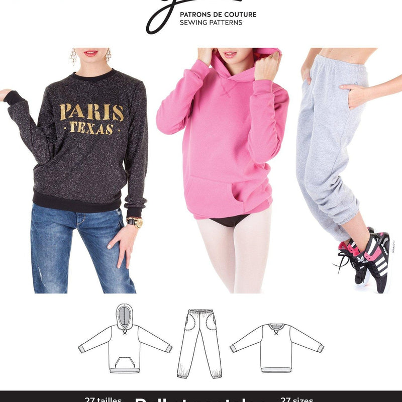Sewing Pattern Sweatshirt Hoodie and Sweatpants by Jalie