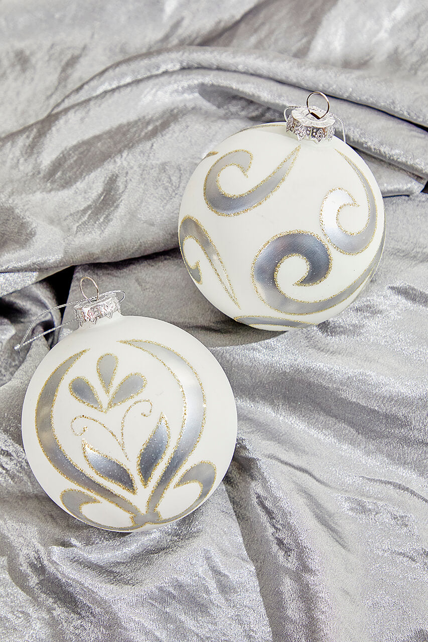 4" Swirl Holiday Ball Ornament