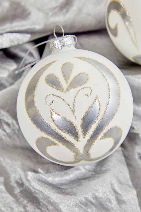 4" Swirl Holiday Ball Ornament
