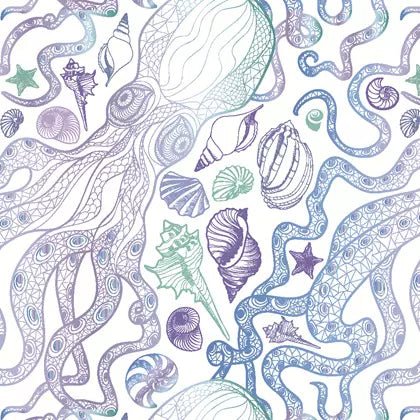 Printed Spandex Ocean Shell Design