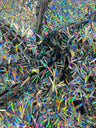 Sword Sequin Sequins Fabric - Iridescent Multi Color Sword Design, 50-54" Width (1 Yard)