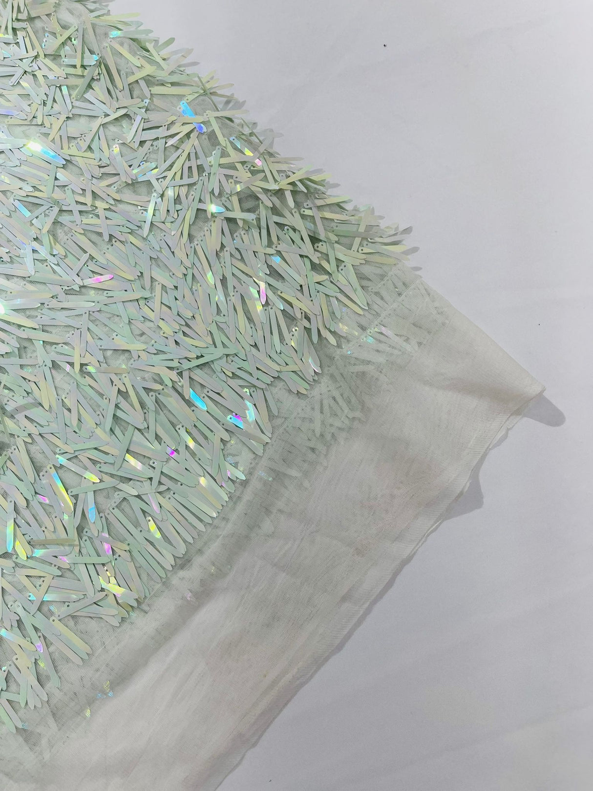 Sword Sequin Sequins Fabric - Iridescent Multi Color Sword Design, 50-54" Width (1 Yard)