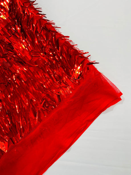 Sword Sequin Sequins Fabric - Iridescent Multi Color Sword Design, 50-54" Width (1 Yard)
