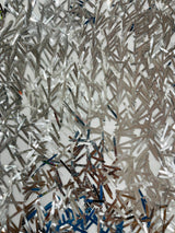 Sword Sequin Sequins Fabric - Iridescent Multi Color Sword Design, 50-54" Width (1 Yard)