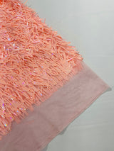 Sword Sequin Sequins Fabric - Iridescent Multi Color Sword Design, 50-54" Width (1 Yard)