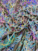 Sword Sequin Sequins Fabric - Iridescent Multi Color Sword Design, 50-54" Width (1 Yard)