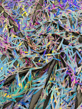 Sword Sequin Sequins Fabric - Iridescent Multi Color Sword Design, 50-54" Width (1 Yard)