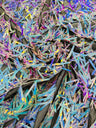 Sword Sequin Sequins Fabric - Iridescent Multi Color Sword Design, 50-54" Width (1 Yard)