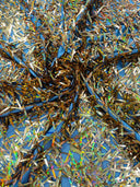Sword Sequin Sequins Fabric - Iridescent Multi Color Sword Design, 50-54" Width (1 Yard)