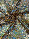Sword Sequin Sequins Fabric - Iridescent Multi Color Sword Design, 50-54" Width (1 Yard)