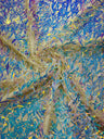 Sword Sequin Sequins Fabric - Iridescent Multi Color Sword Design, 50-54" Width (1 Yard)