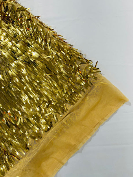 Sword Sequin Sequins Fabric - Iridescent Multi Color Sword Design, 50-54" Width (1 Yard)