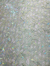 Sword Sequin Sequins Fabric - Iridescent Multi Color Sword Design, 50-54" Width (1 Yard)