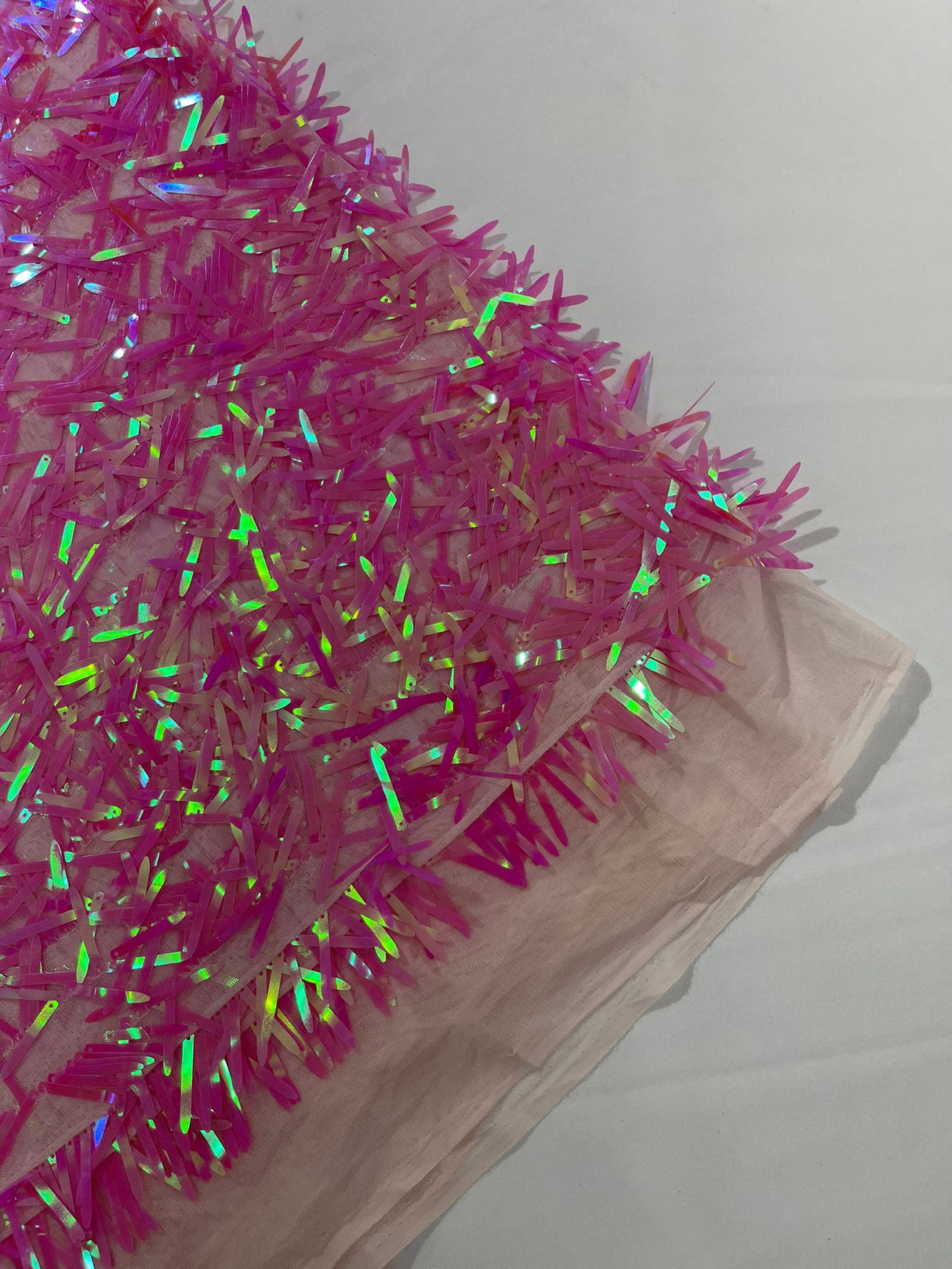 Sword Sequin Sequins Fabric - Iridescent Multi Color Sword Design, 50-54" Width (1 Yard)