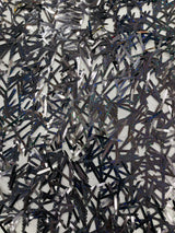 Sword Sequin Sequins Fabric - Iridescent Multi Color Sword Design, 50-54" Width (1 Yard)