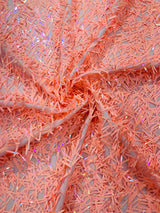 Sword Sequin Sequins Fabric - Iridescent Multi Color Sword Design, 50-54" Width (1 Yard)