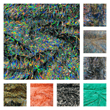 Swords Design Iridescent Sequins Polyester Fabric - Iridescent Sequin Mesh, 52" Width (1 Yard)