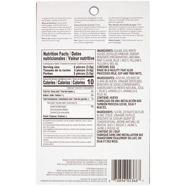 Wilton Rainbow Icing Decorations – 12 Count