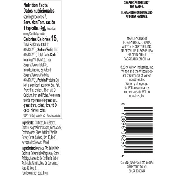 Wilton Grapefruit-Shaped Sprinkles – 1 oz.