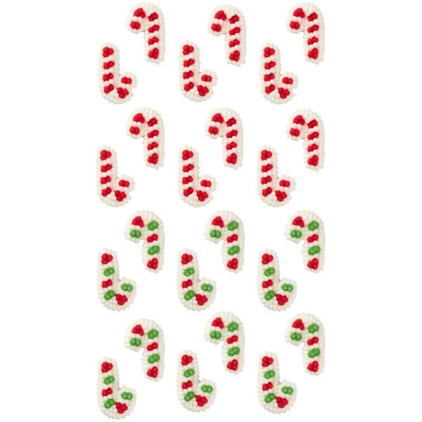 Wilton Candy Cane Icing Decorations & Toppers, 24-Count