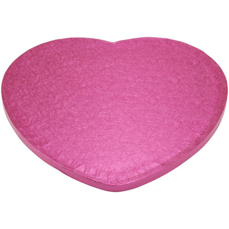 12" Heart Pink Foil Cake Board Drum perfect for Valentines Day