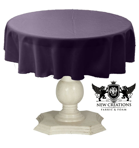 Tablecloth Dull Bridal Satin Fabric - Solid Color, 42" Round (1 Piece)