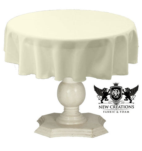 Tablecloth Dull Bridal Satin Fabric - Solid Color, 42" Round (1 Piece)